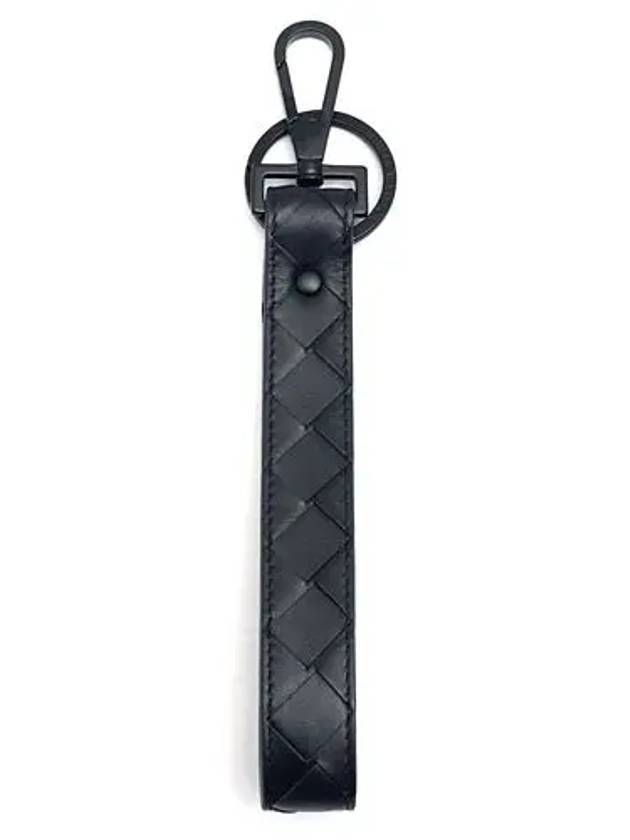 Luxury Bottega Veneta Intrecciato Key Holder Midnight Blue
