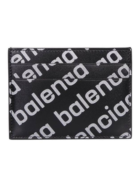 Luxury Balenciaga Trending 2025 All Over Logo Card Wallet Black