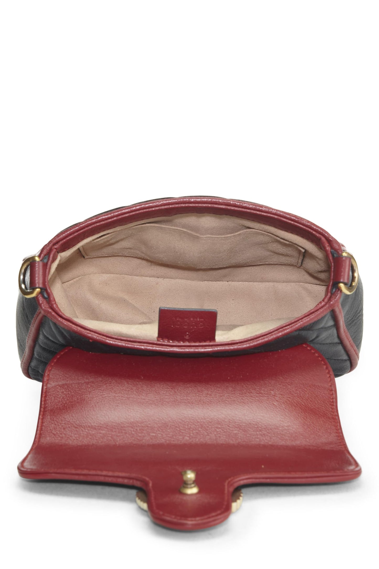 Gucci, Black Leather Torchon GG Marmont Top Handle Mini, Multi
