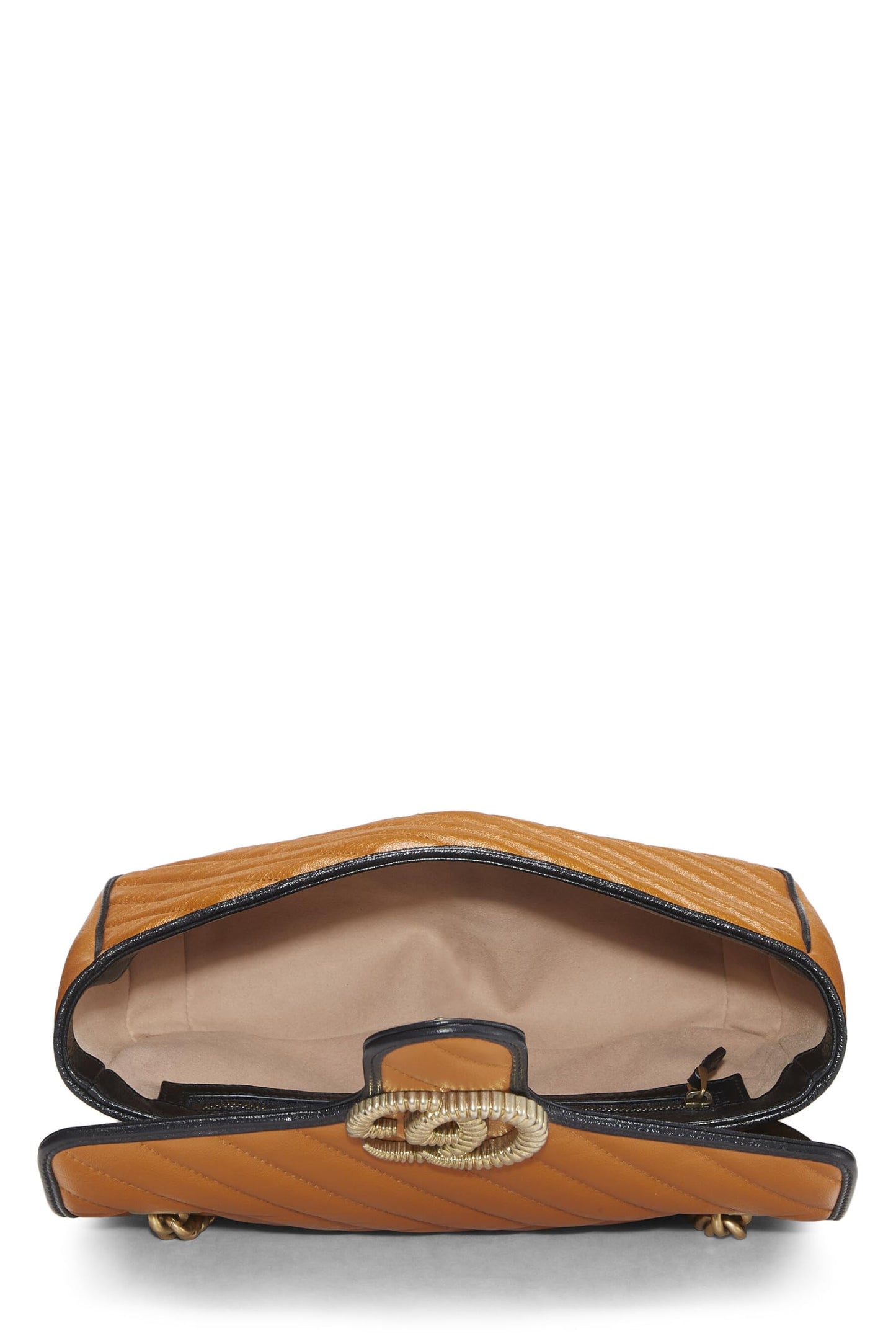 Gucci, Orange Leather Torchon GG Marmont Shoulder Bag Small, Orange