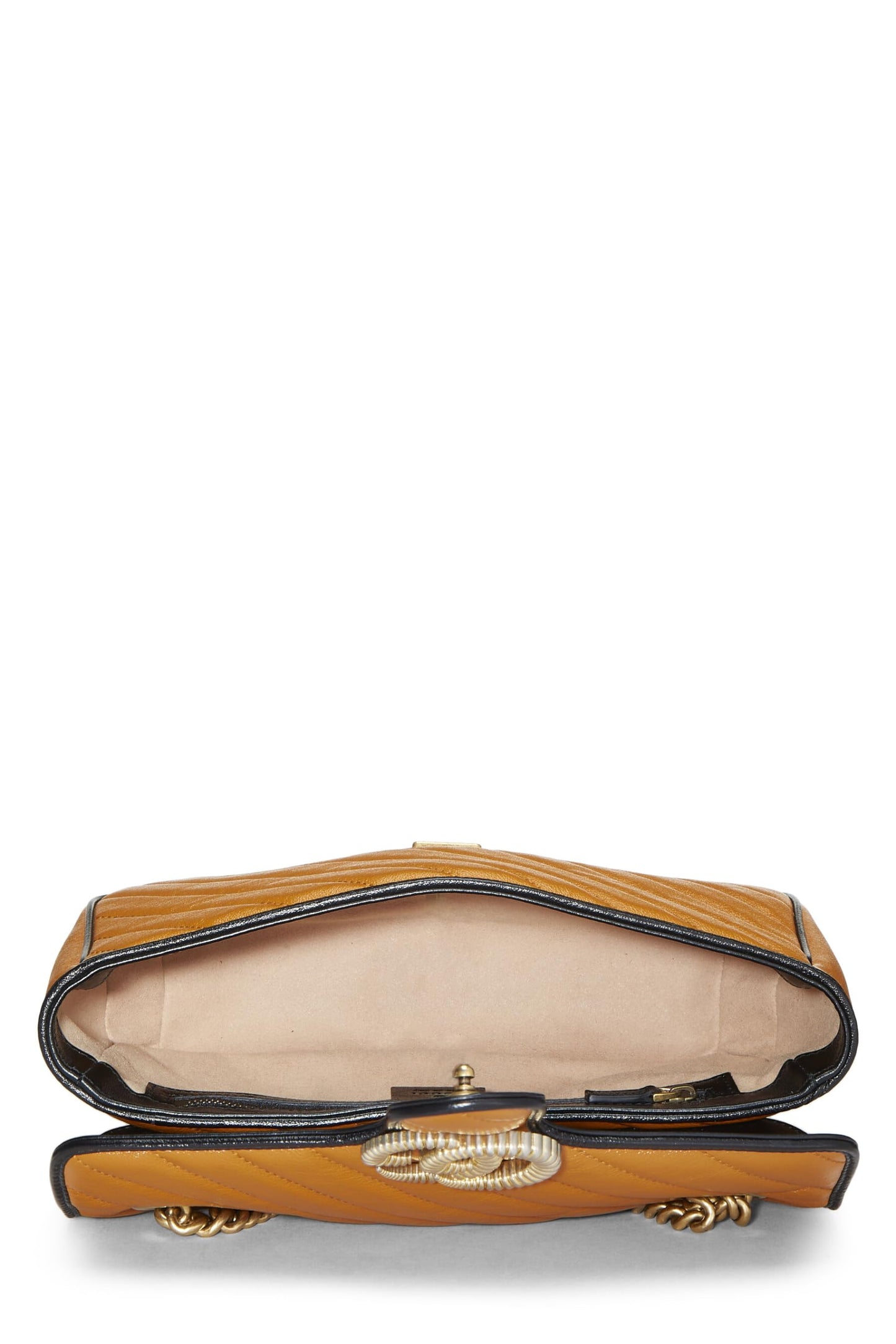 Gucci, Orange Leather Torchon GG Marmont Shoulder Bag Small, Orange