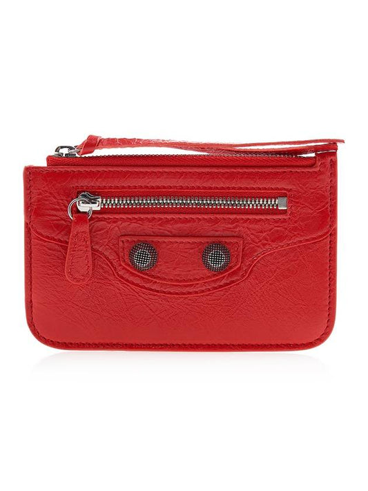 Luxury Balenciaga Trending 2025 Le Cagole Lambskin Card Wallet Red