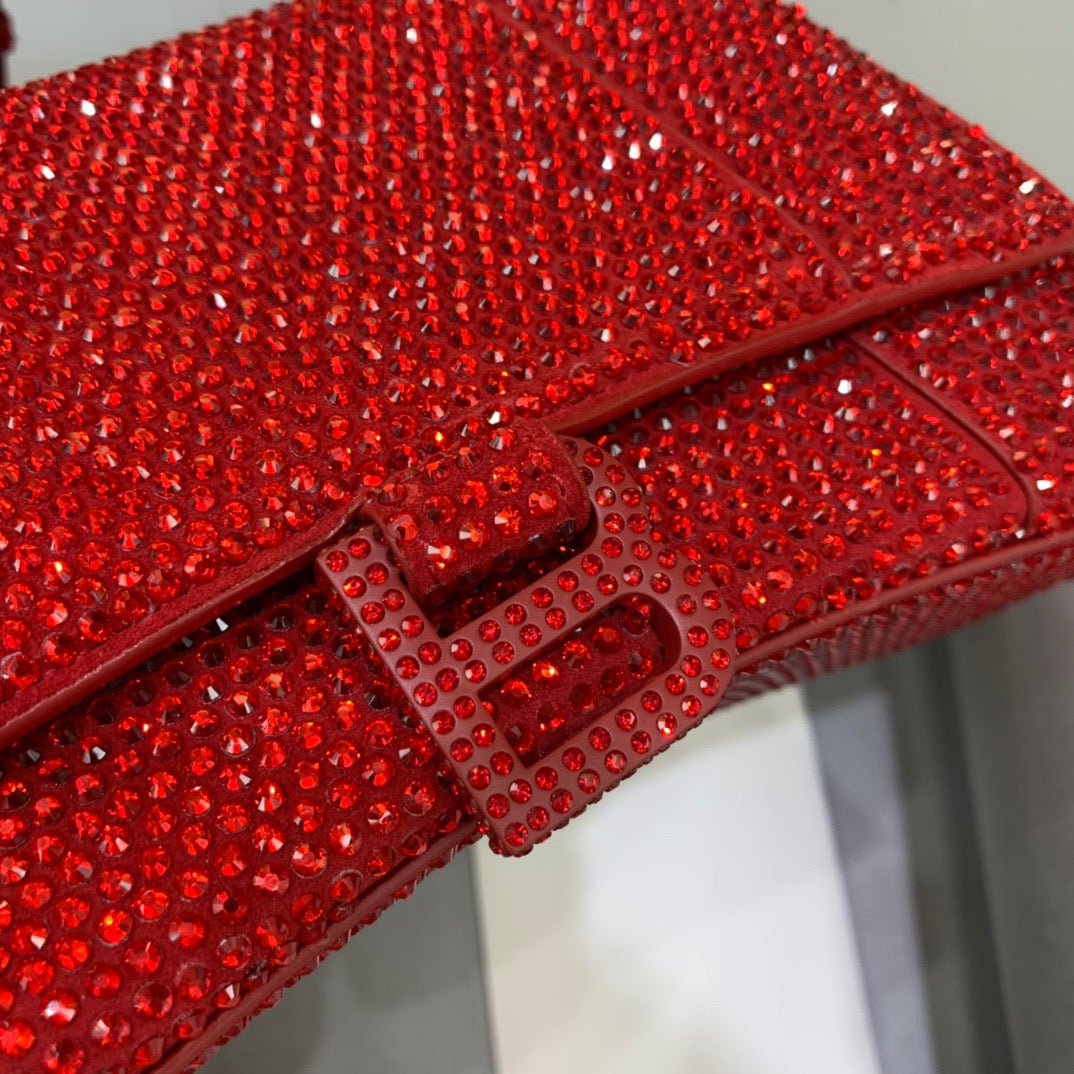 Top Quality Hourglass Small Handbag In Red, For Women,  Bags 9in/23cm