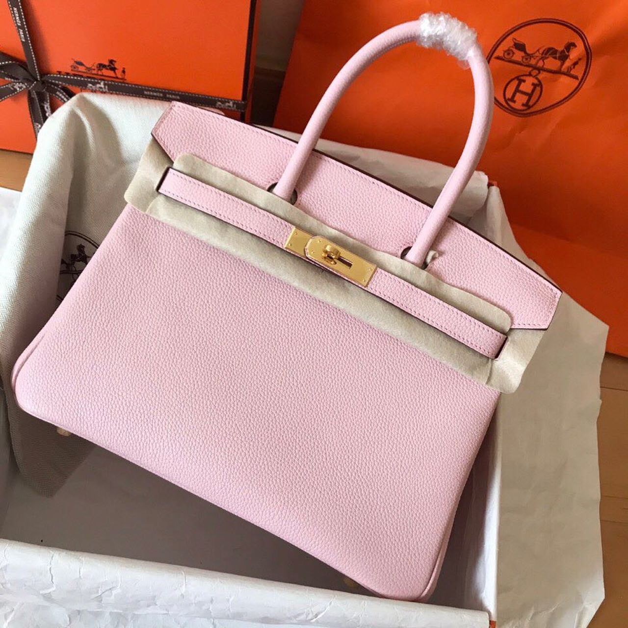 Top Quality Birkin Electric Rose Sakura 3Q For Women Gold Toned Hardware 11.8in/30cm