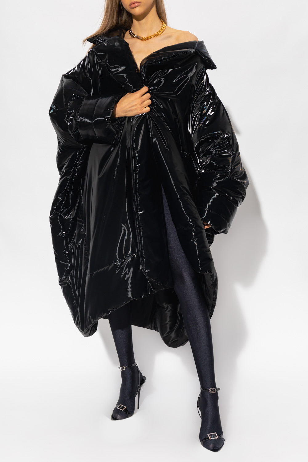 Saint Laurent Womens Coat In Black