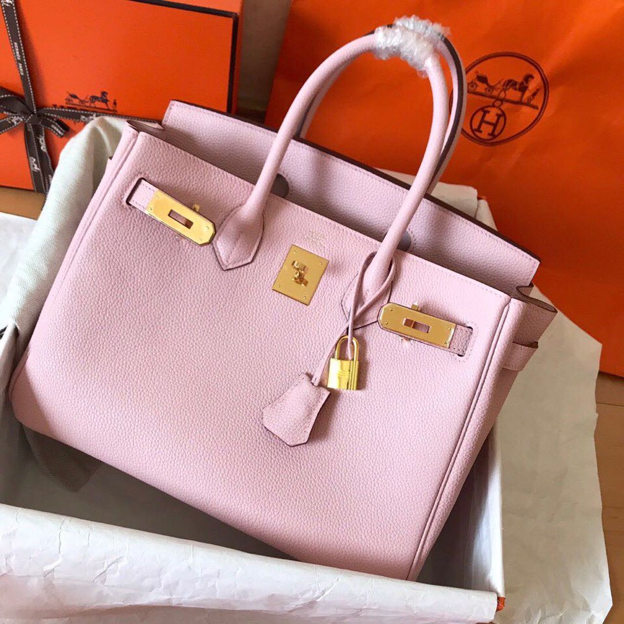 Top Quality Birkin Electric Rose Sakura 3Q For Women Gold Toned Hardware 11.8in/30cm