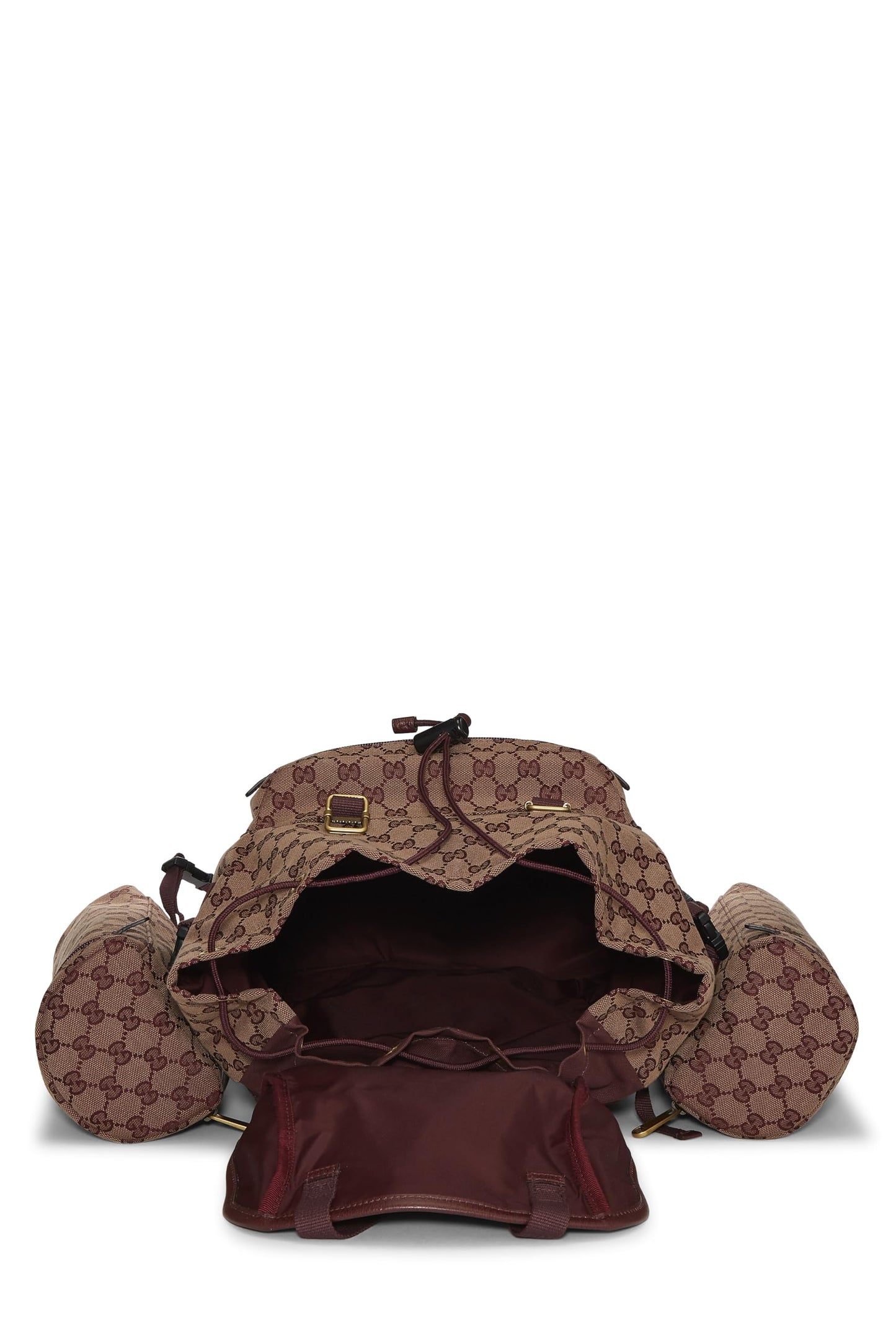 Gucci, Burgundy Original GG Canvas Alpina Trekking Backpack, Burgundy