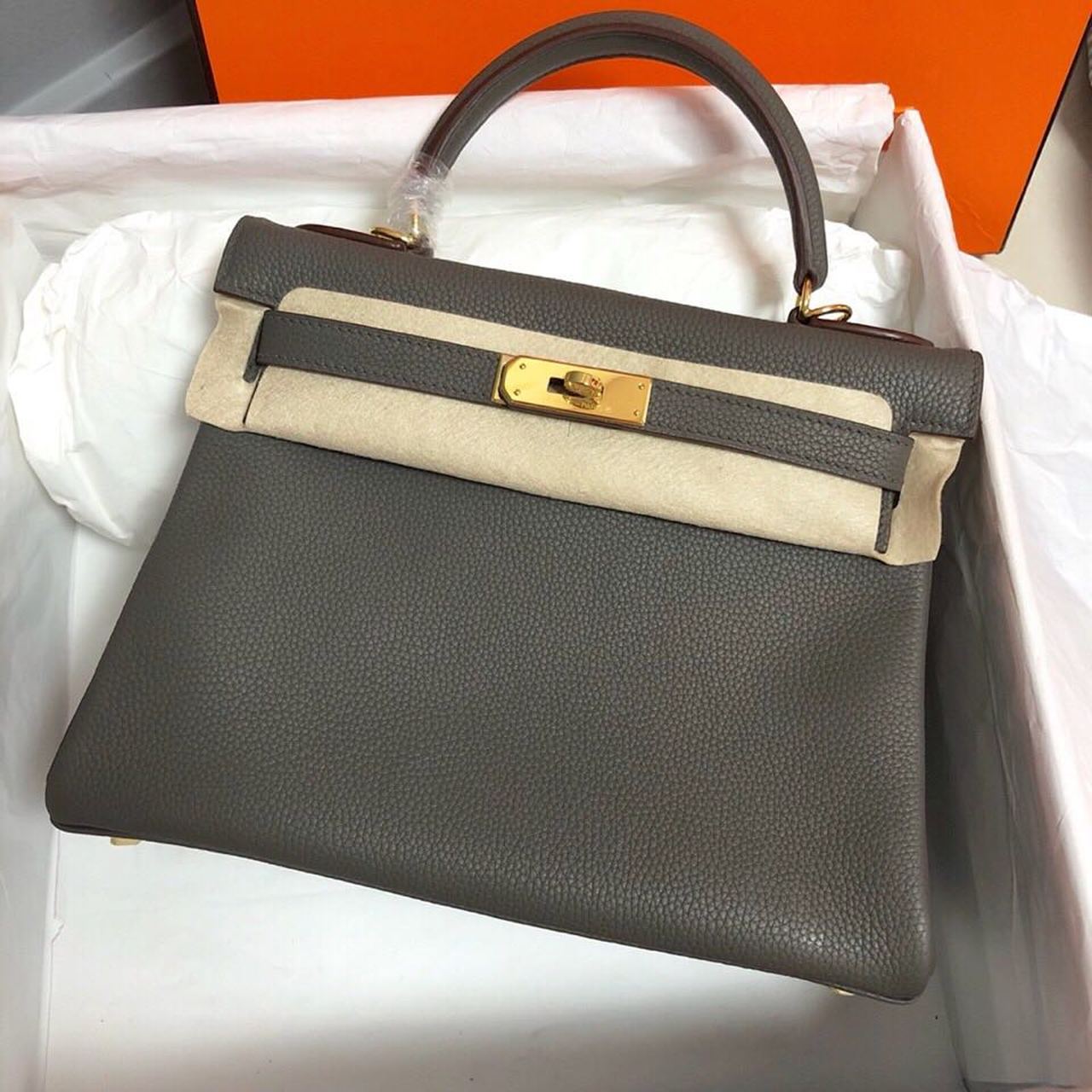 Top Quality Birkin Electric Etoupe CK81 For Women Gold Toned Hardware 11.8in/30cm