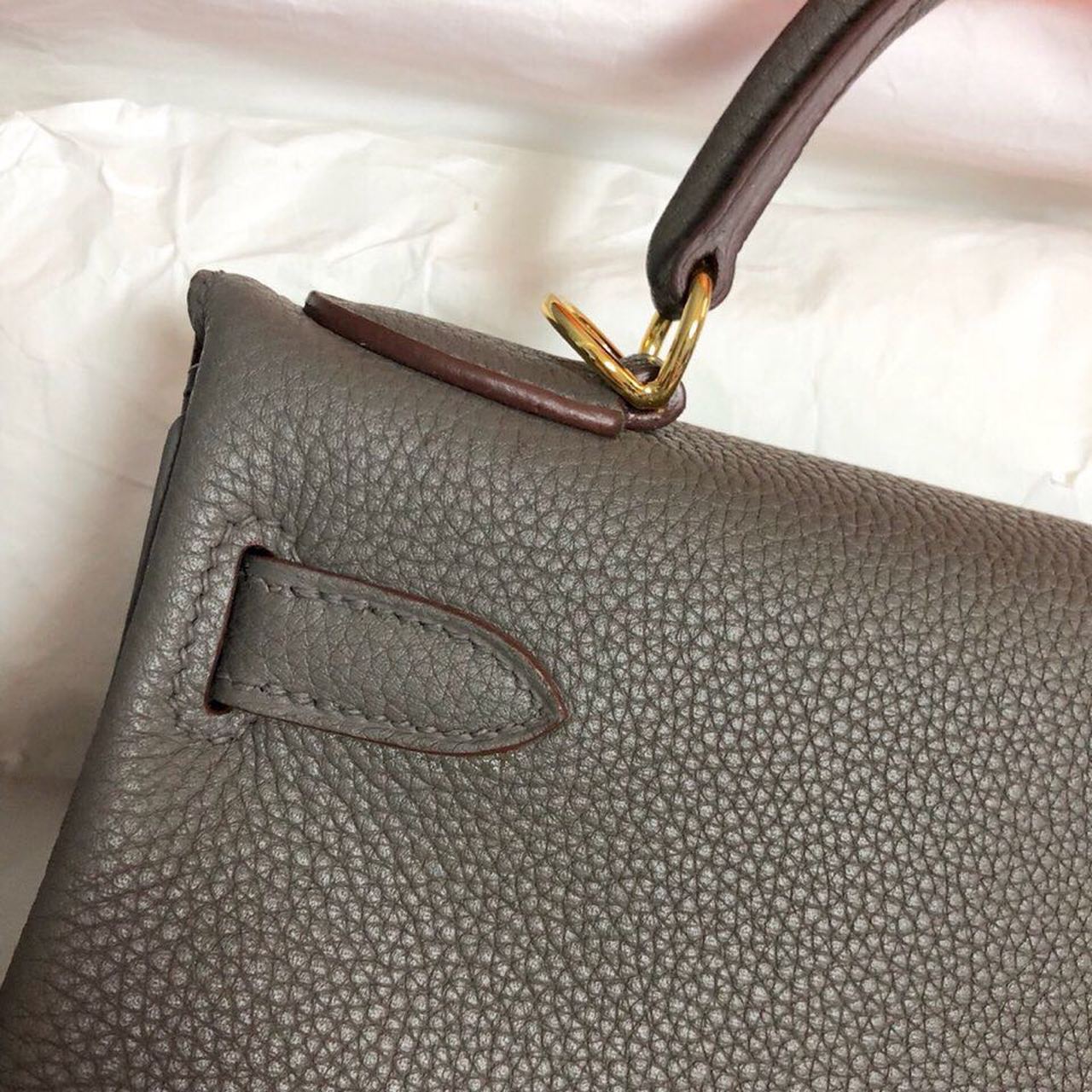 Top Quality Birkin Electric Etoupe CK81 For Women Gold Toned Hardware 11.8in/30cm