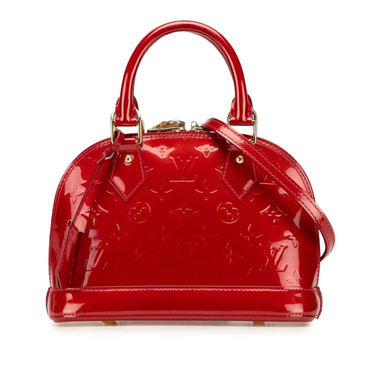 Red Louis Vuitton Monogram Vernis Alma BB Satchel