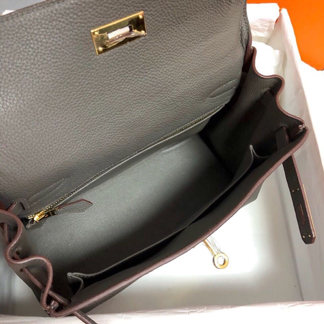 Top Quality Birkin Electric Etoupe CK81 For Women Gold Toned Hardware 11.8in/30cm