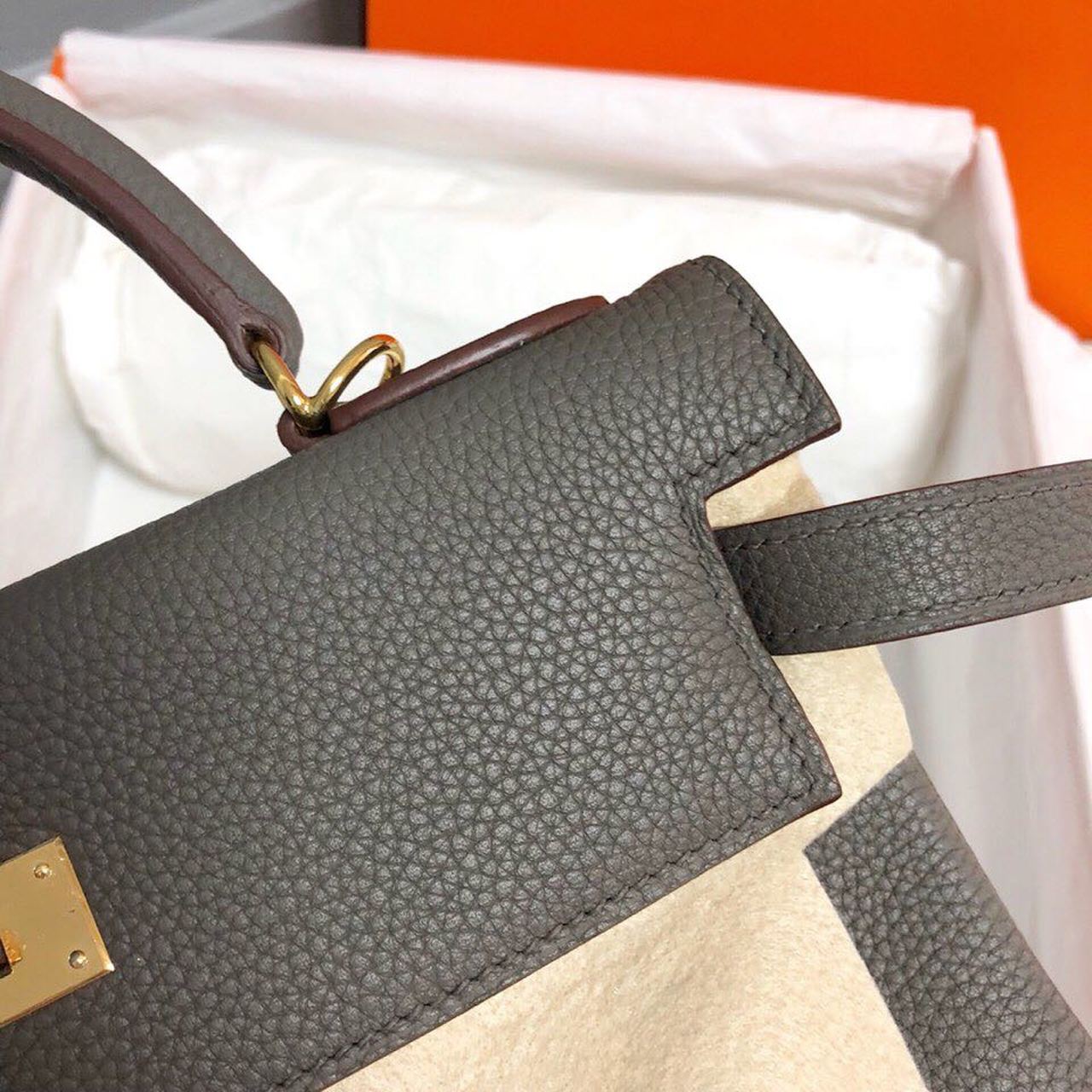 Top Quality Birkin Electric Etoupe CK81 For Women Gold Toned Hardware 11.8in/30cm