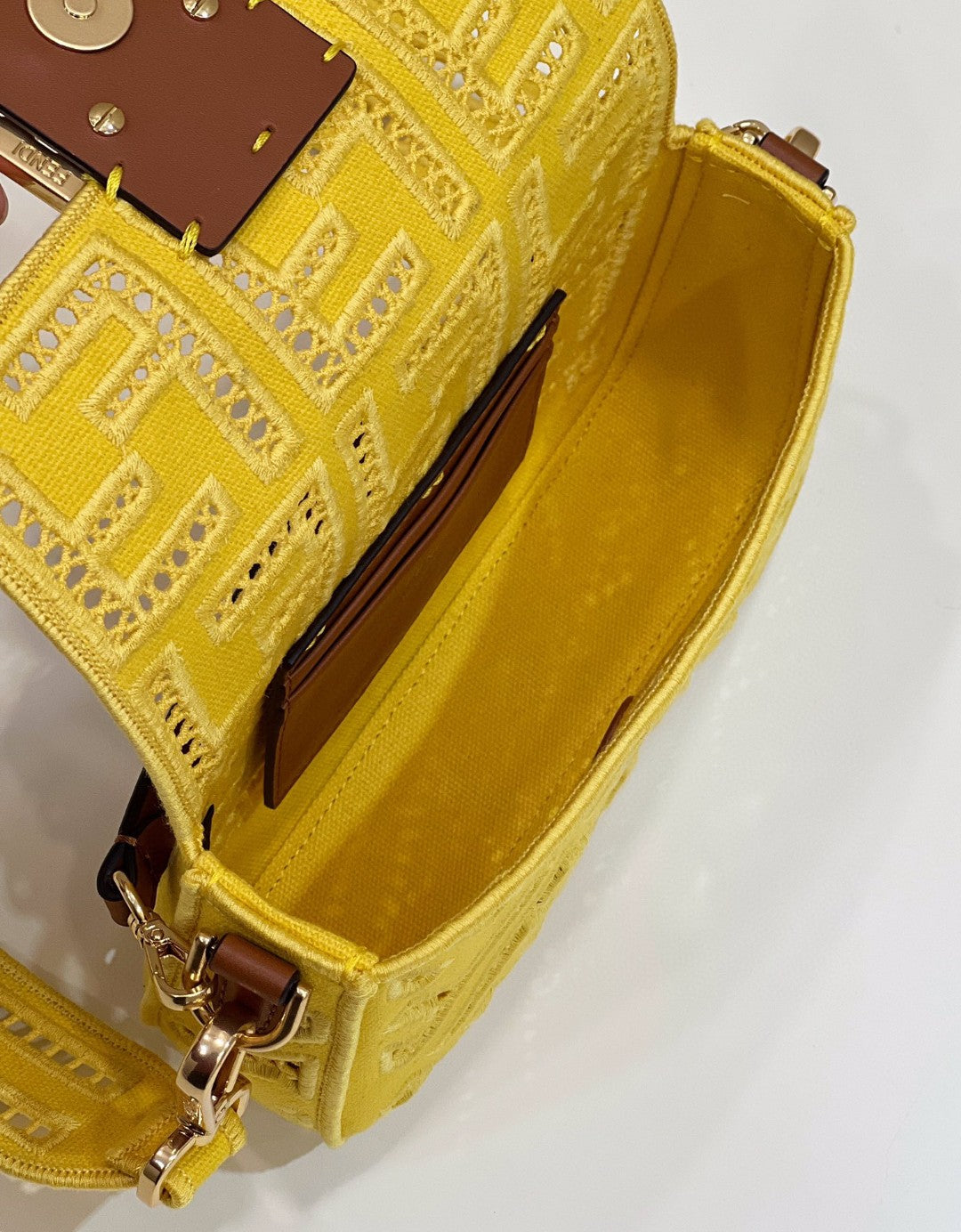 Top QualityTop Quality Baguette Yellow with Embroidery Small Bag For Woman 21cm/8in