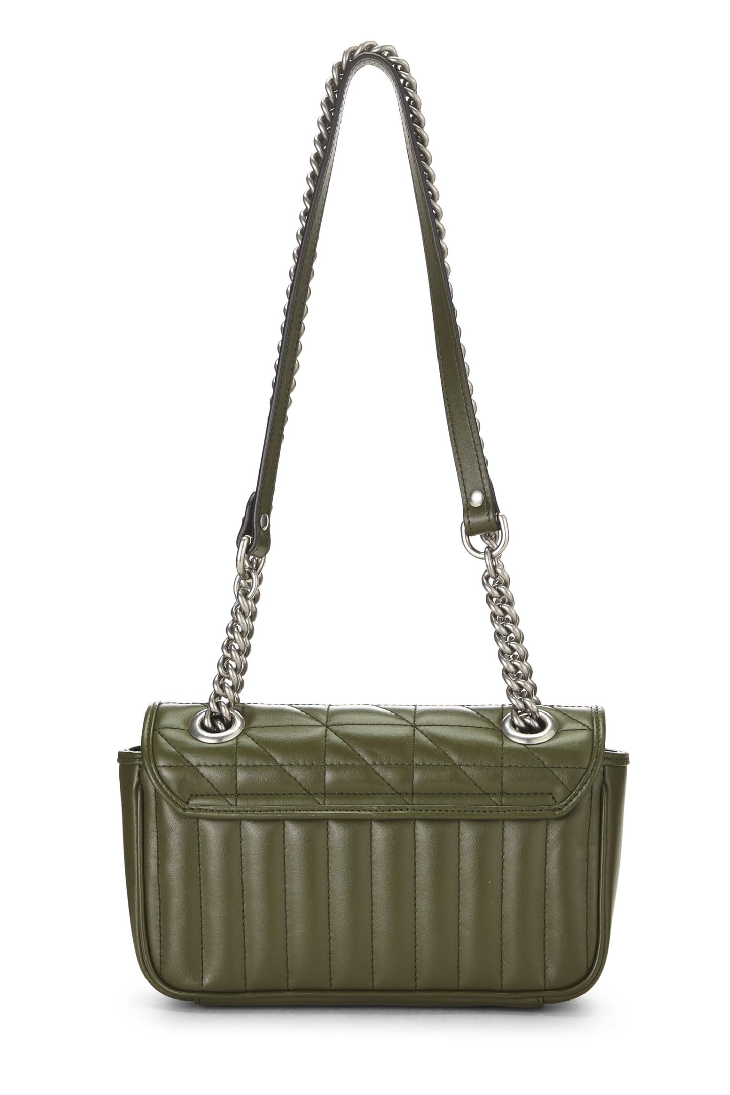 Gucci, Green Leather GG Marmont Crossbody Bag, Green