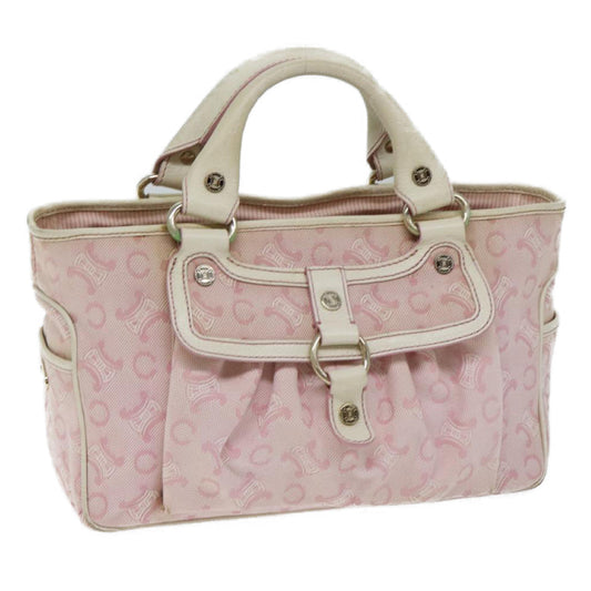 Luxury CELINE C Macadam Canvas Hand Bag Pink  71536