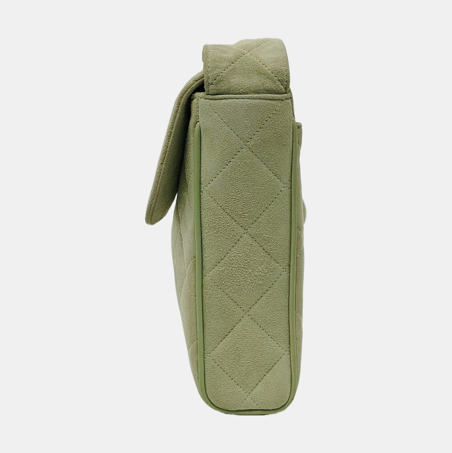 Chanel   Small Flap Crossbody Bag Green Suede Leather, 1991-1994