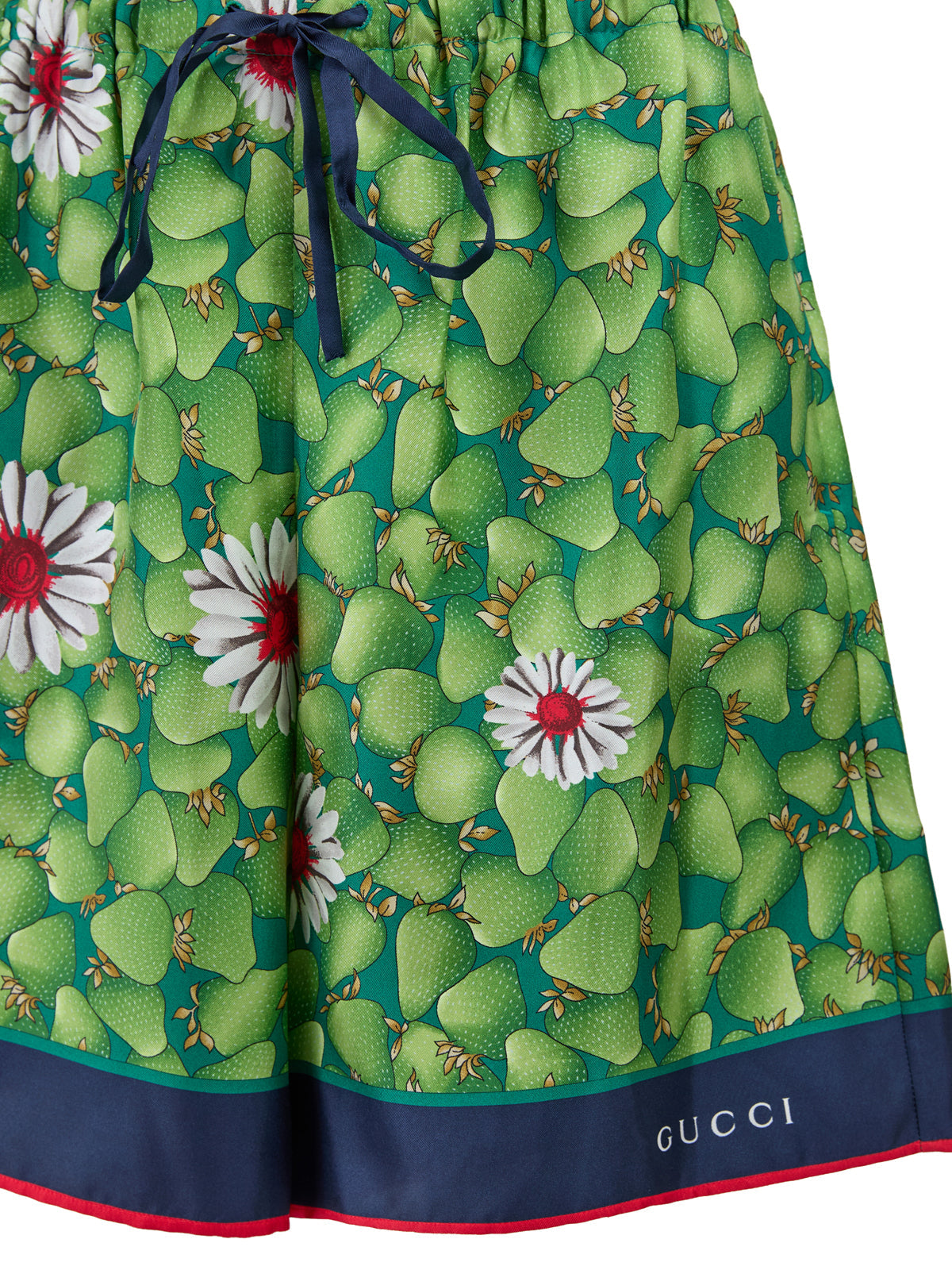 Gucci Green Flower Printed Silk Women's Shorts