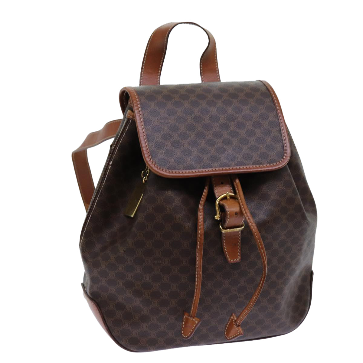 Luxury CELINE Macadam Canvas Backpack PVC Brown  71885