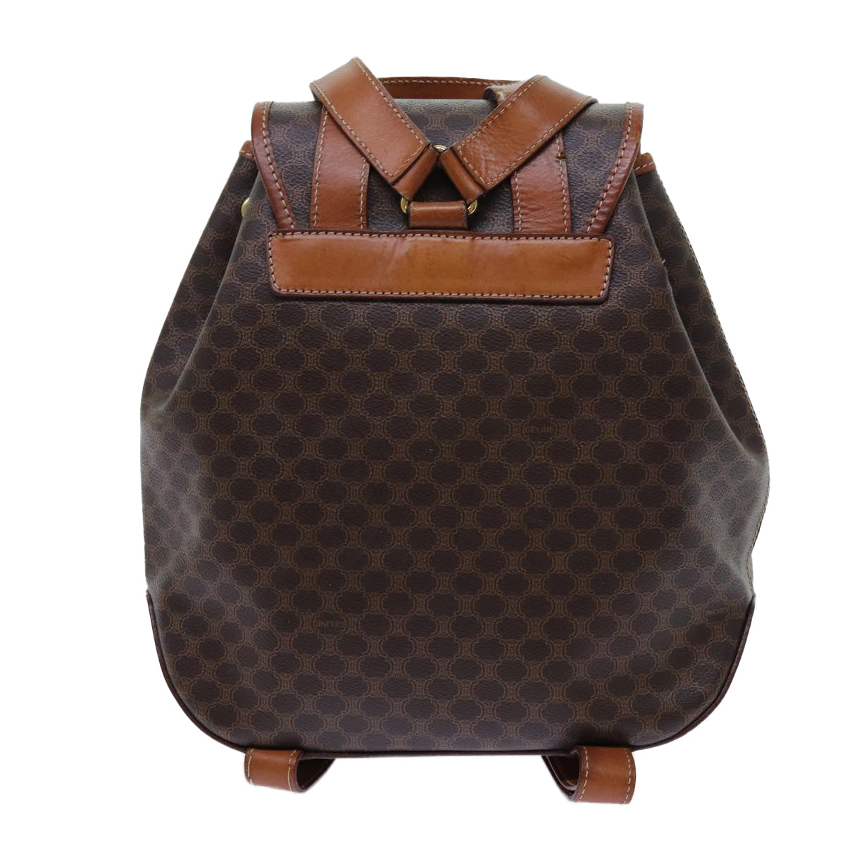 Luxury CELINE Macadam Canvas Backpack PVC Brown  71885