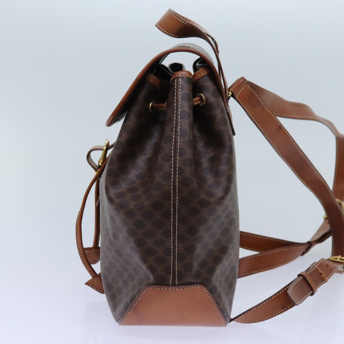 Luxury CELINE Macadam Canvas Backpack PVC Brown  71885