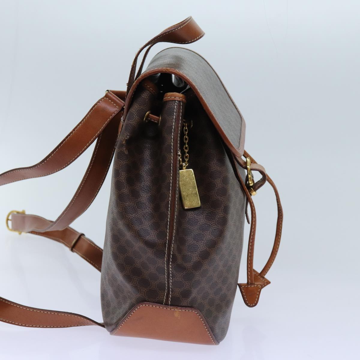 Luxury CELINE Macadam Canvas Backpack PVC Brown  71885