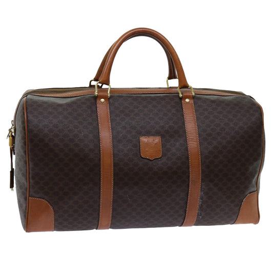 Luxury CELINE Macadam Canvas Boston Bag PVC Brown  71886