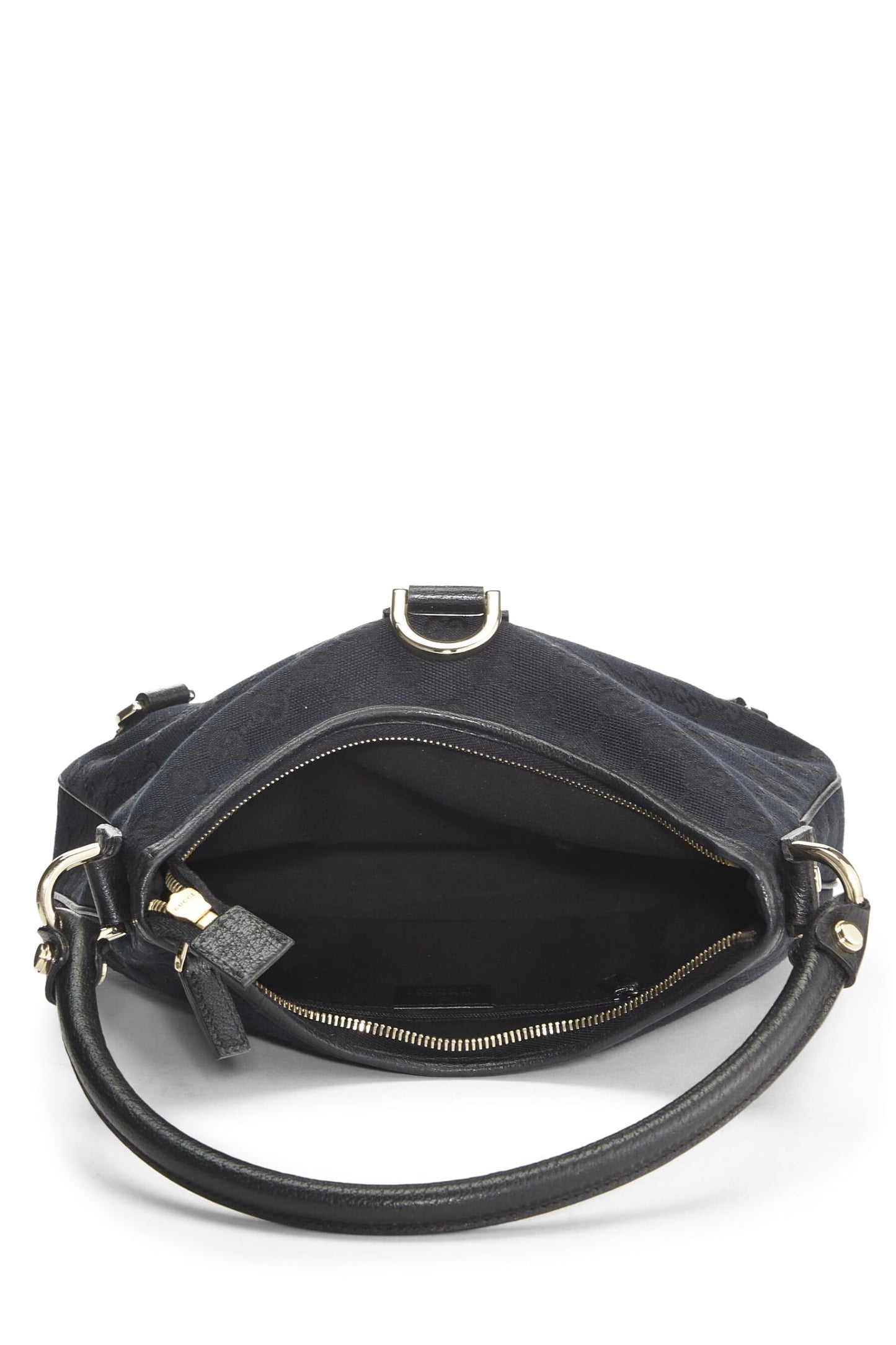 Gucci, Black Original GG Canvas D-Ring Abbey Hobo Bag Small, Black