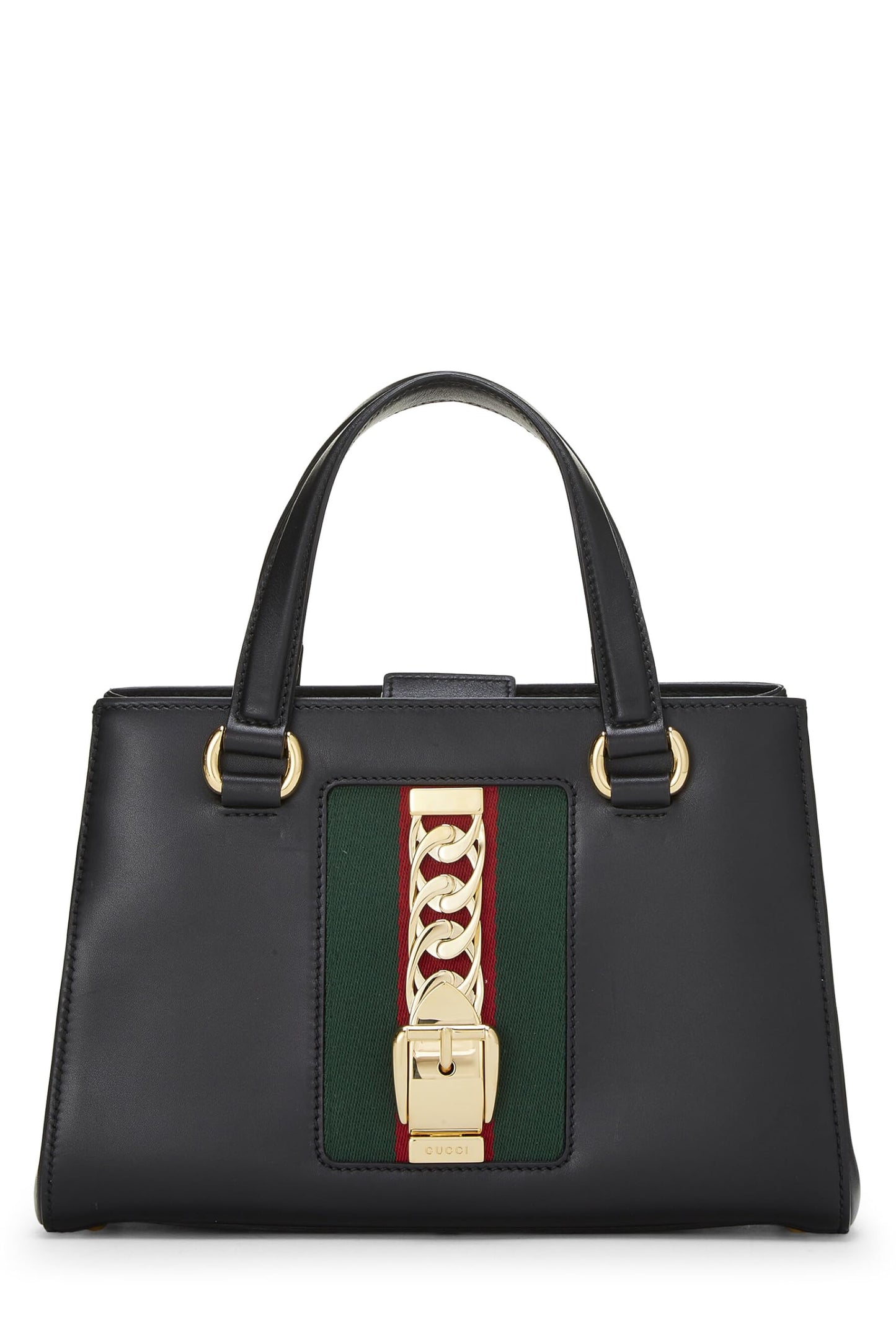 Gucci, Black Leather Sylvie Tote Medium, Black