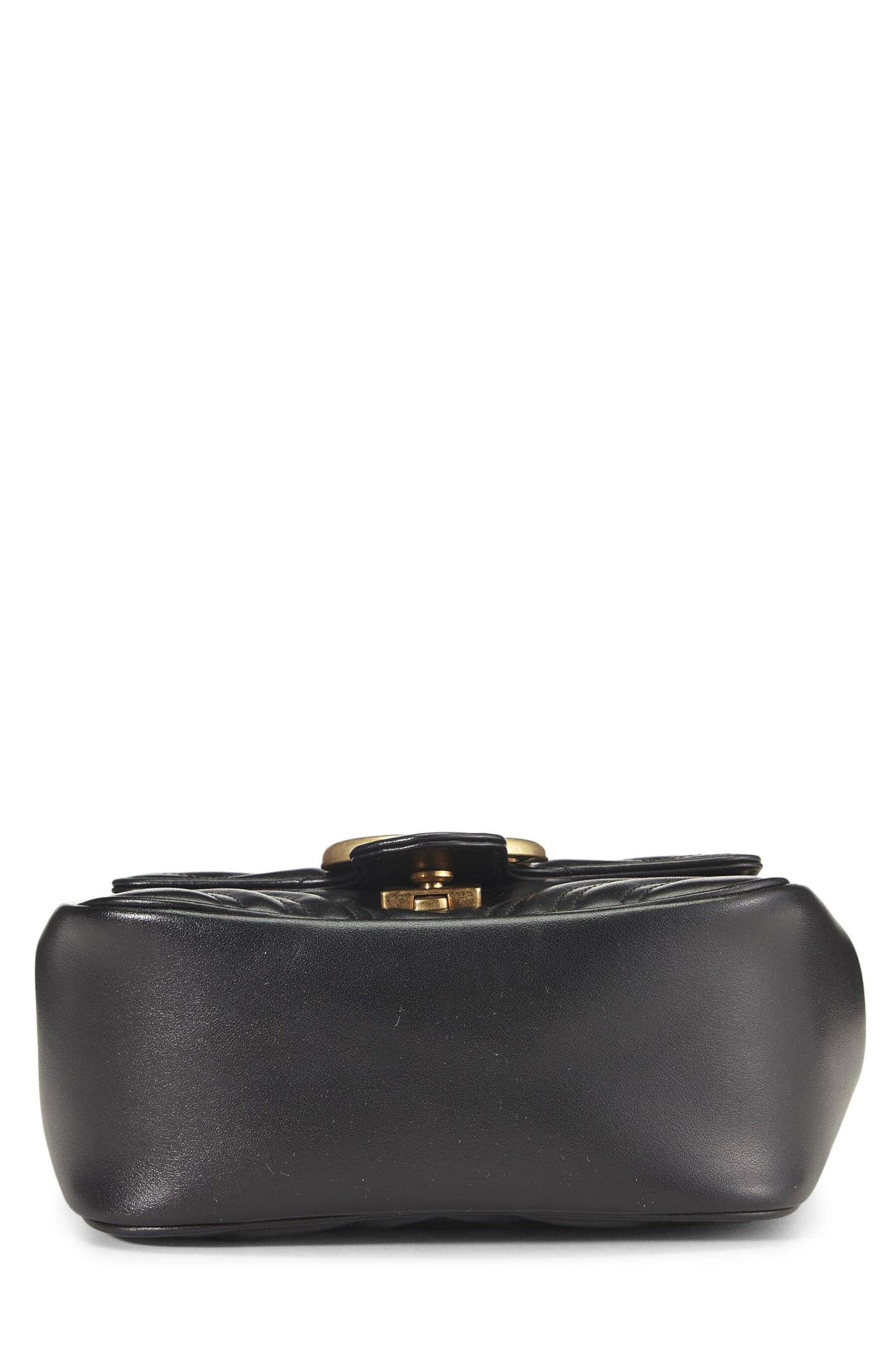 Gucci, Black Leather GG Marmont Shoulder Bag Mini, Black