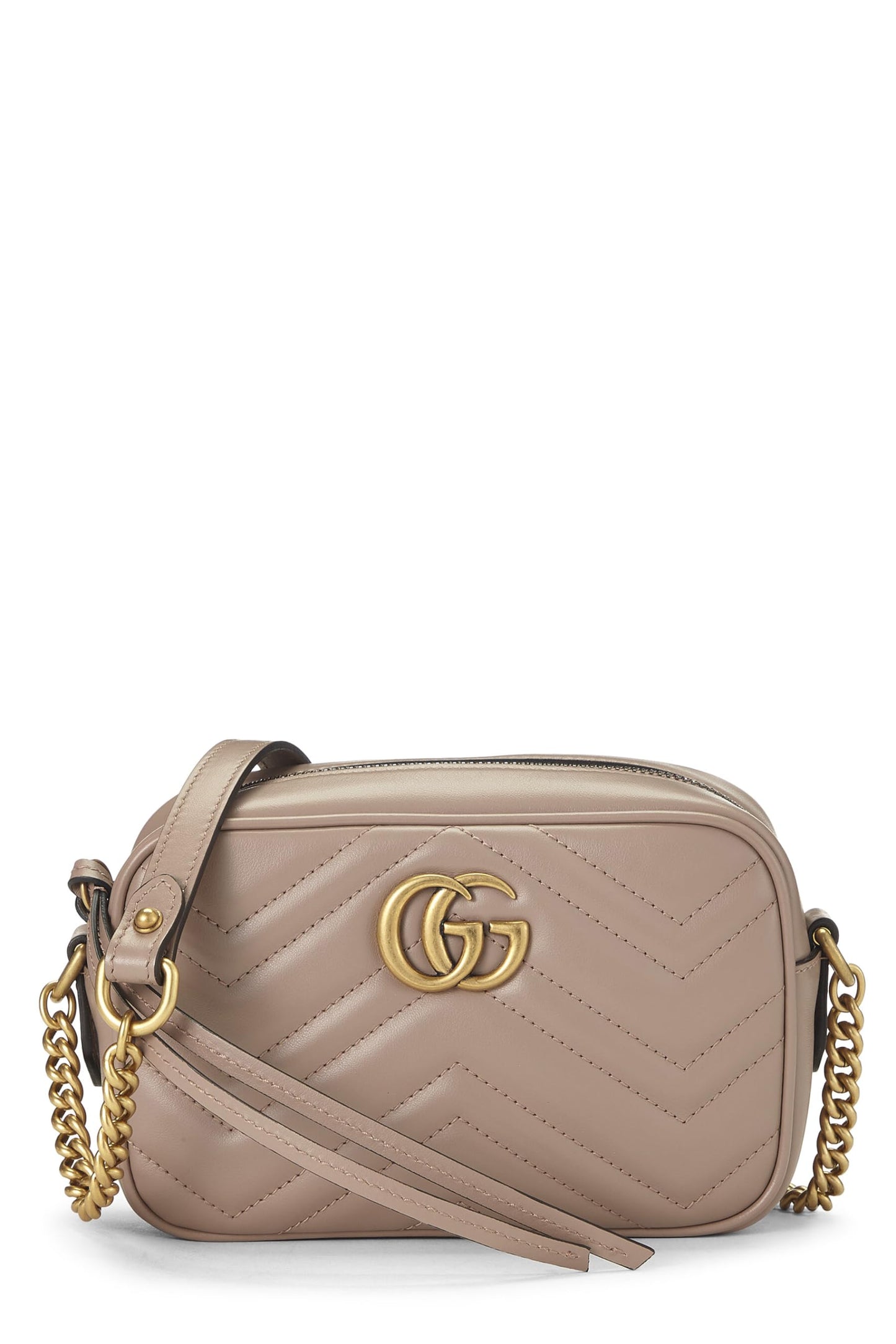 Gucci, Pink Leather GG Marmont Crossbody Bag Small, Pink