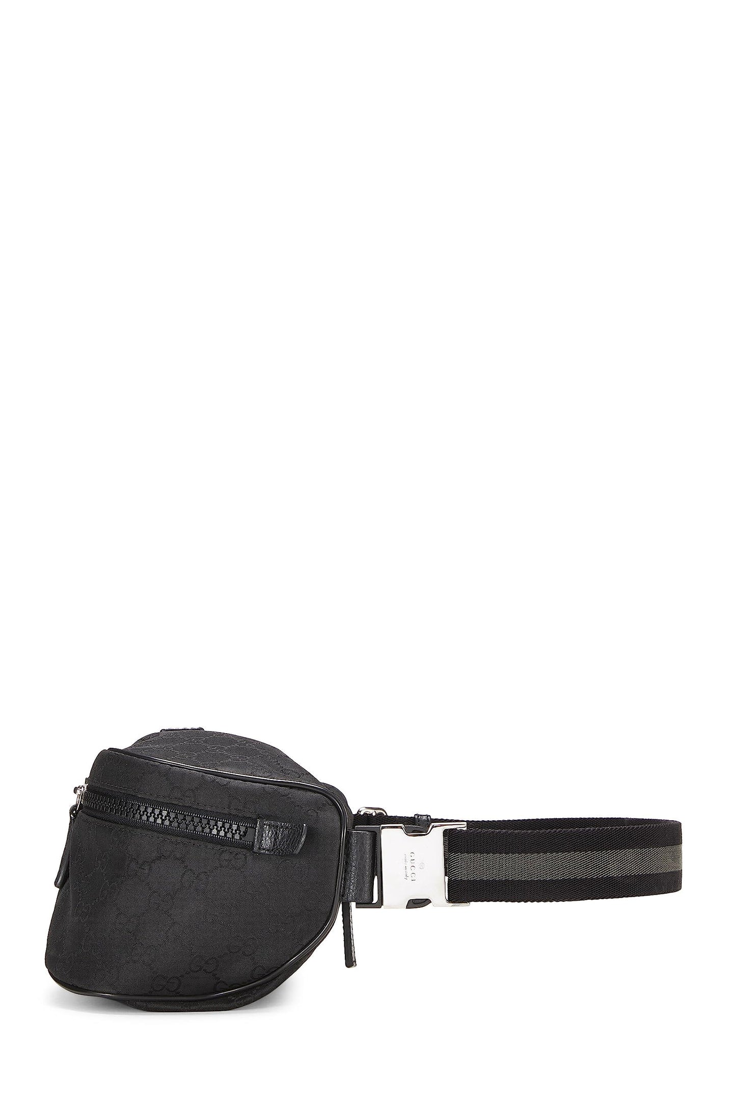 Gucci, Black Nylon GG Waist Pouch, Black