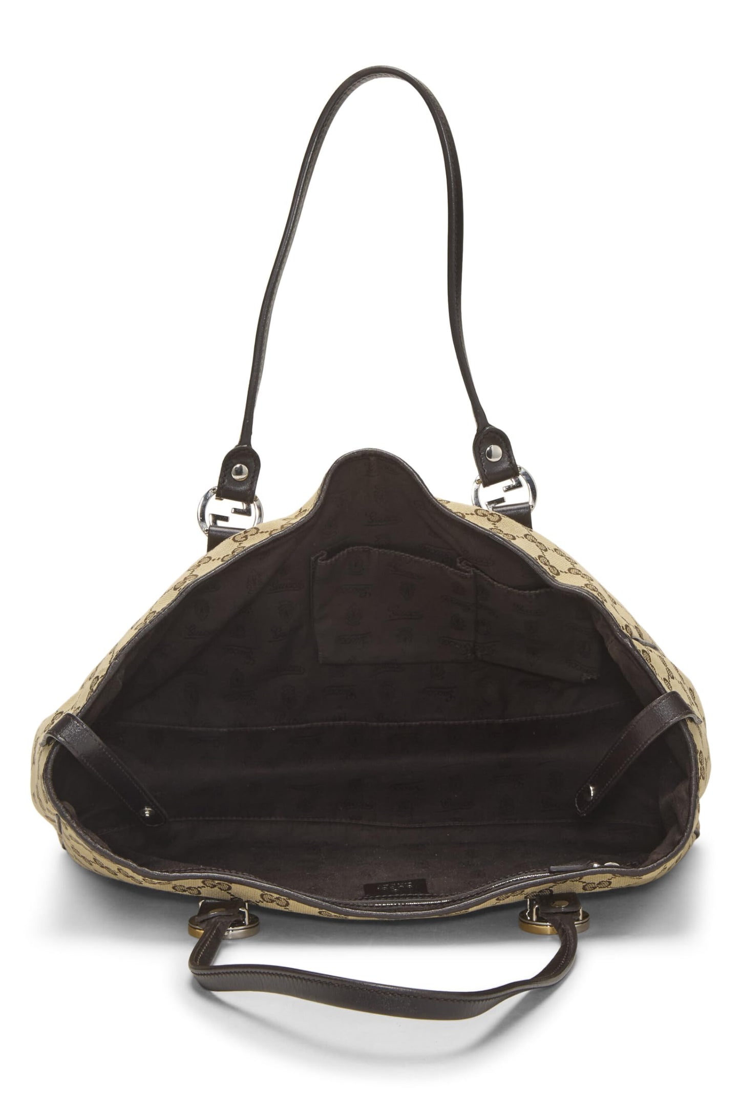 Gucci, Black Original GG Canvas Twins Tote, Brown
