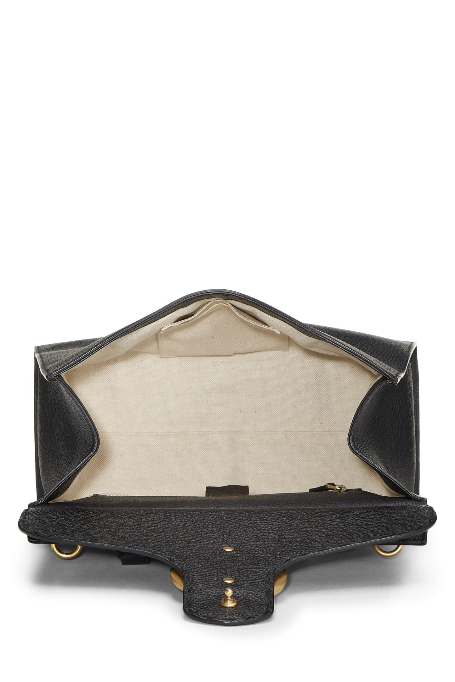 Gucci, Black Leather GG Marmont Top Handle Flap Bag, Black