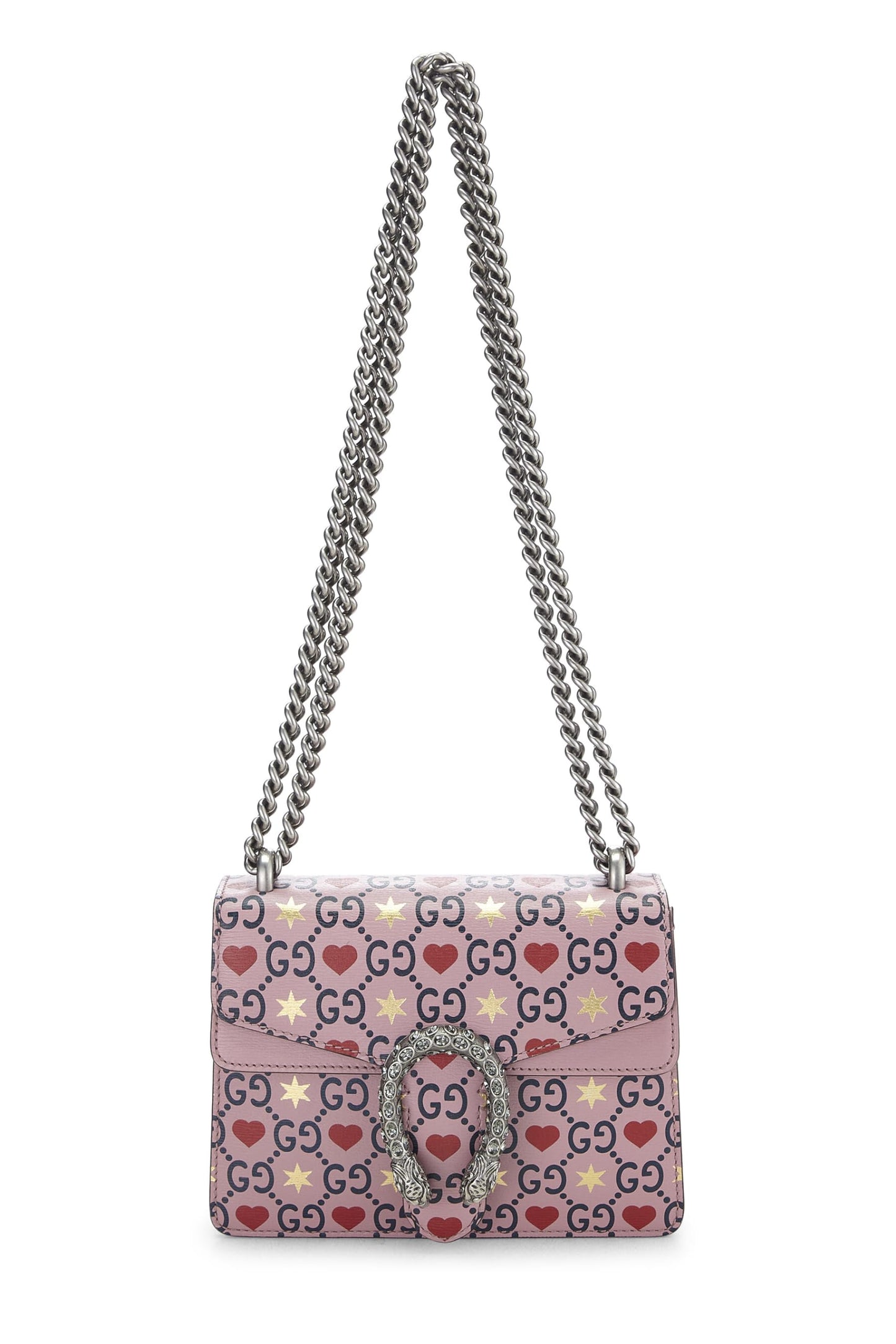 Gucci, Pink Leather Valentine Dionysus Shoulder Bag Medium, Pink