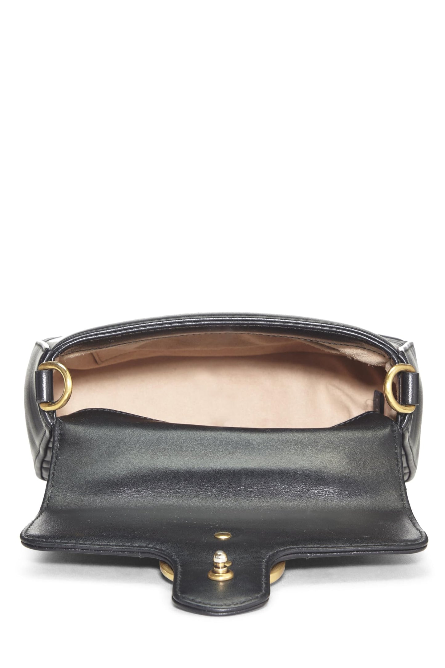 Gucci, Black Leather Torchon GG Marmont Top Handle Flap Bag Mini, Black