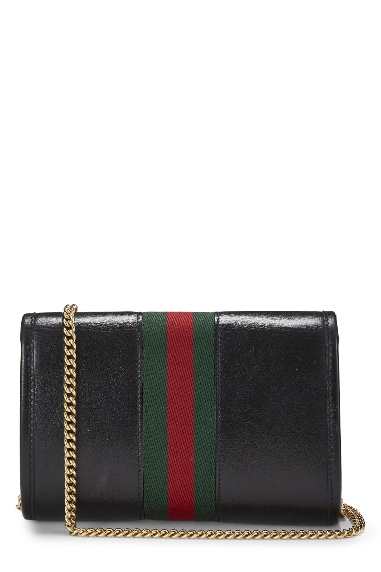 Gucci, Black Leather Web Rajah Shoulder Bag Mini, Black