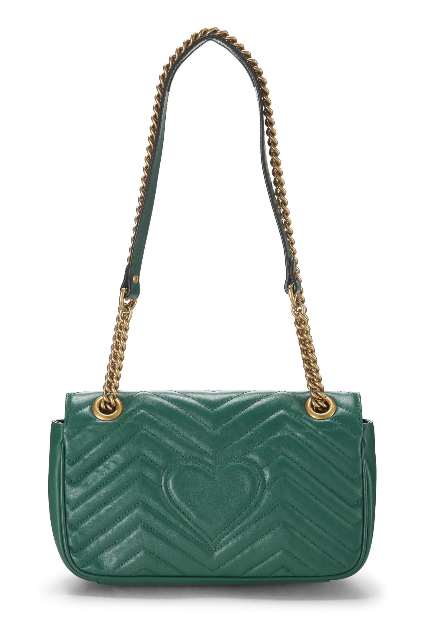 Gucci, Green Leather GG Marmont Shoulder Bag Small, Green