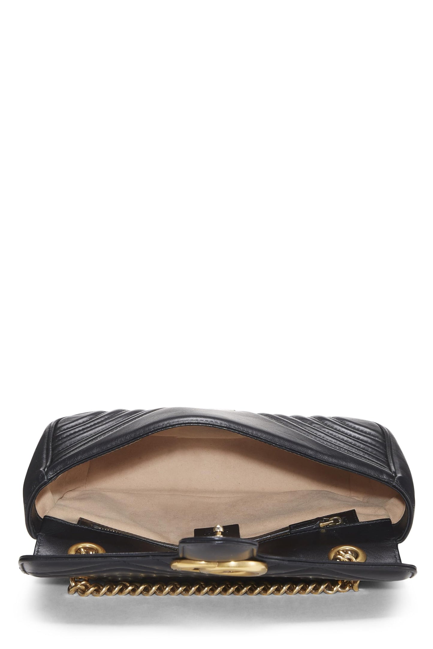 Gucci, Black Leather GG Marmont Shoulder Bag Small, Black