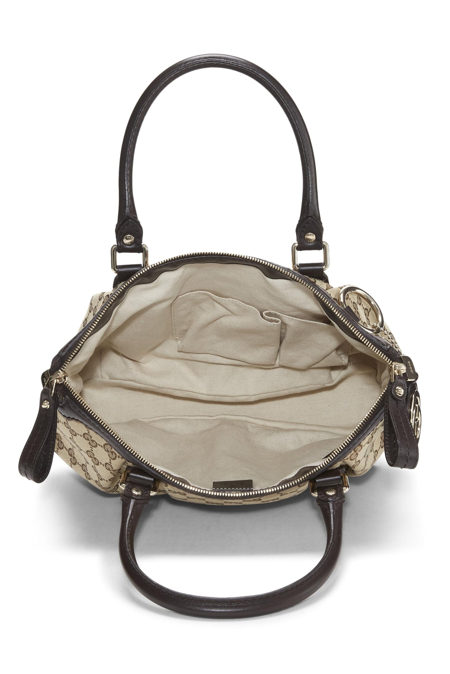 Gucci, Brown Original GG Canvas Sukey Zip Handbag Medium, Brown