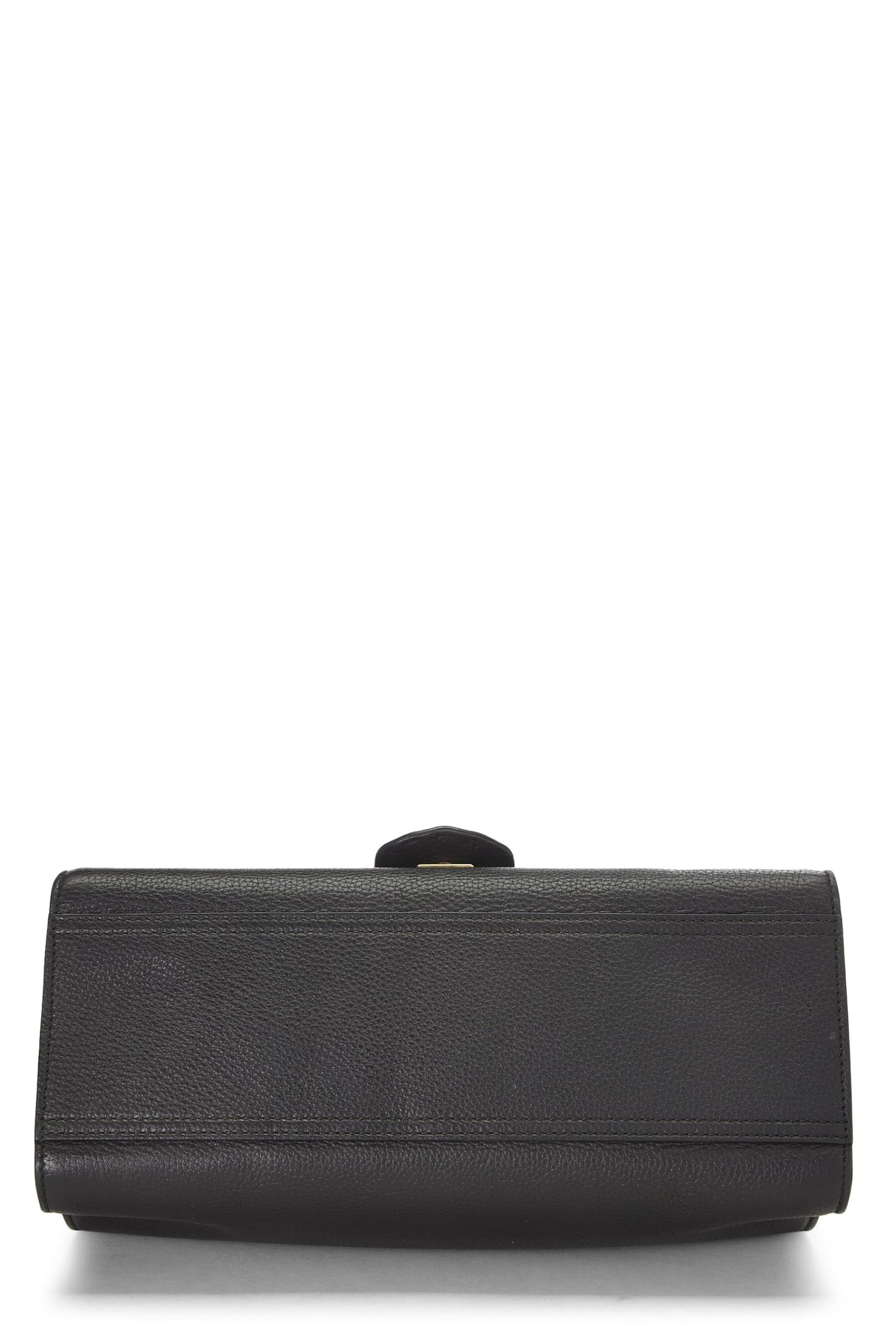 Gucci, Black Leather GG Marmont Top Handle Flap Bag Small, Black