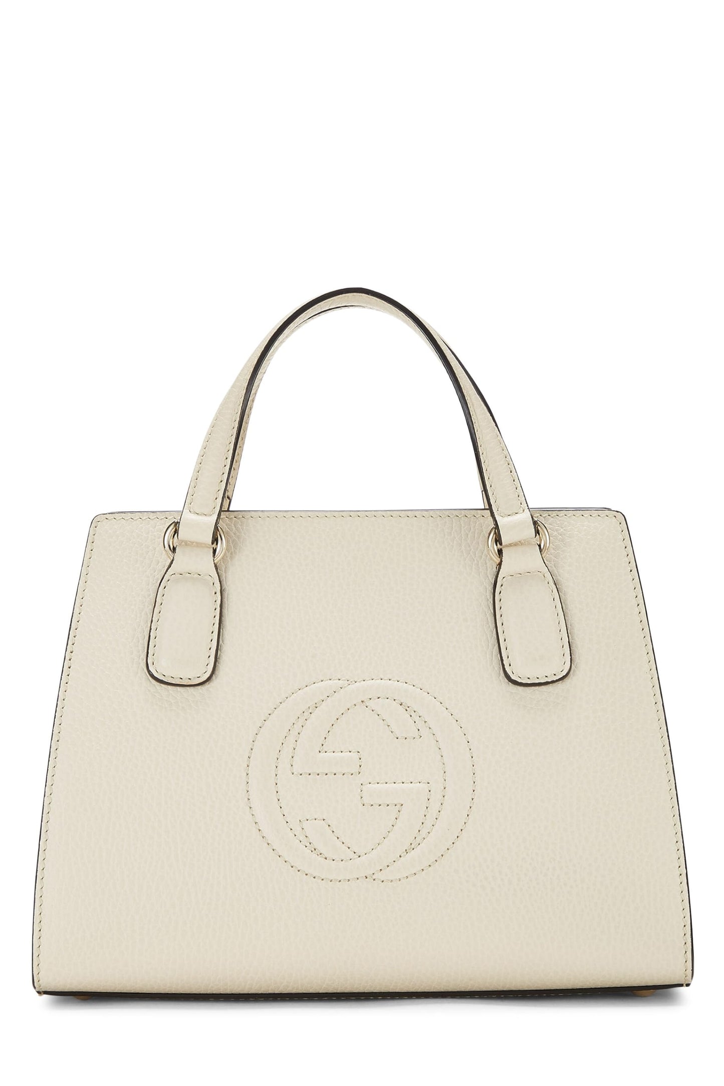 Gucci, Cream Grained Leather Soho Handbag, White