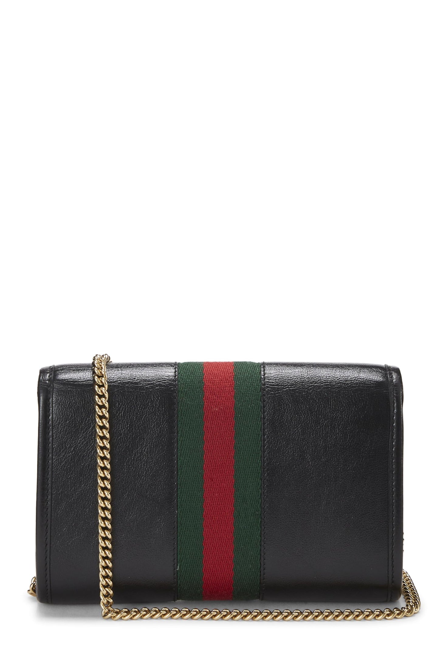Gucci, Black Leather Web Rajah Shoulder Bag Mini, Black