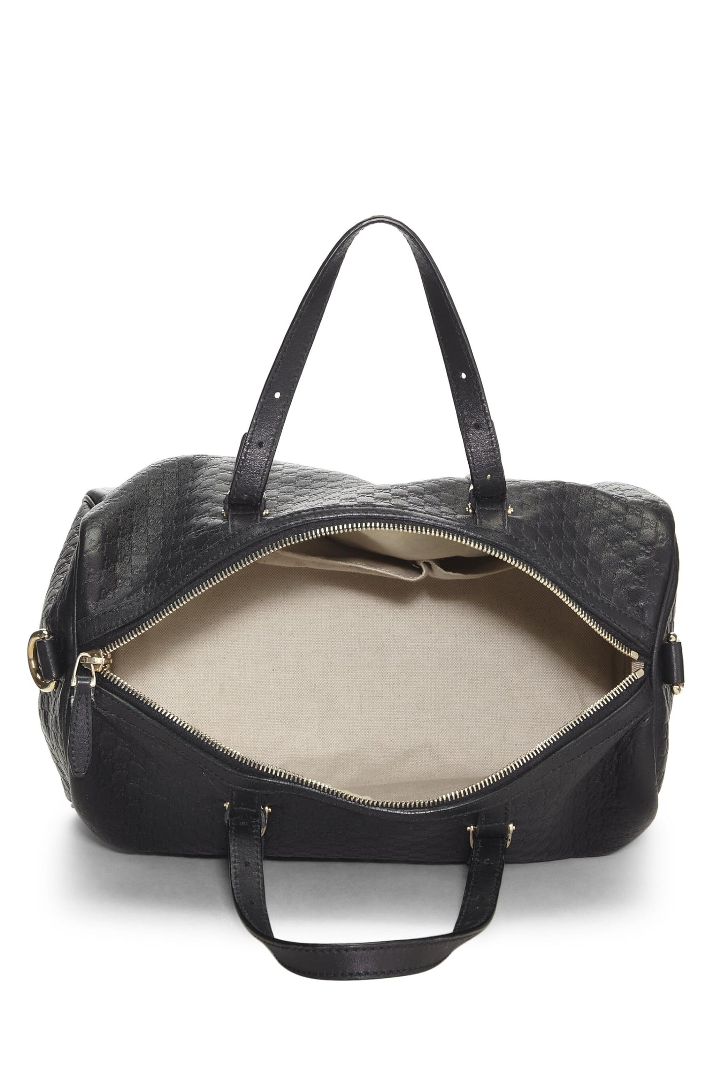 Gucci, Black Microguccissima Leather Boston Bag, Black