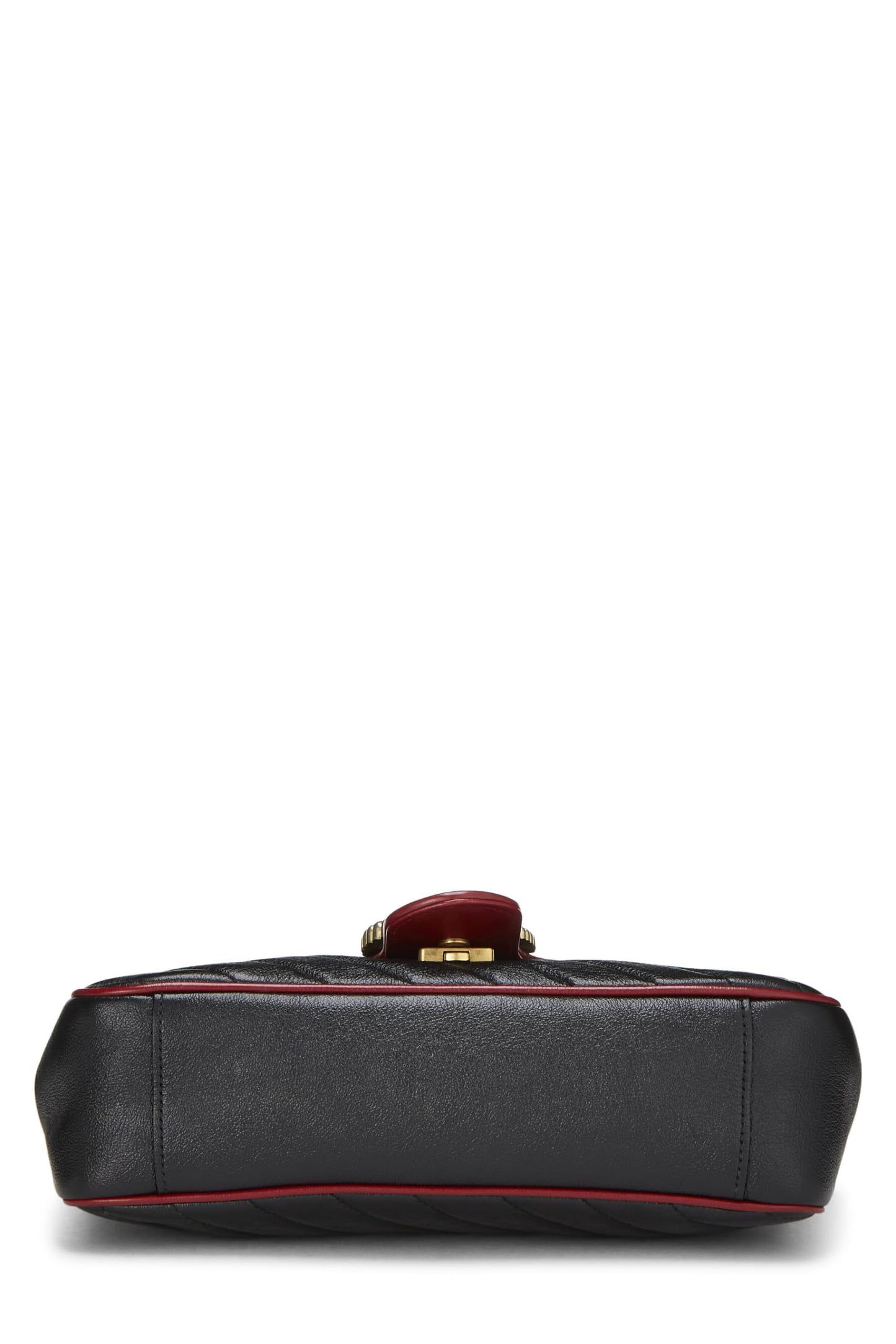 Gucci, Black Leather Torchon GG Marmont Shoulder Bag Small, Black