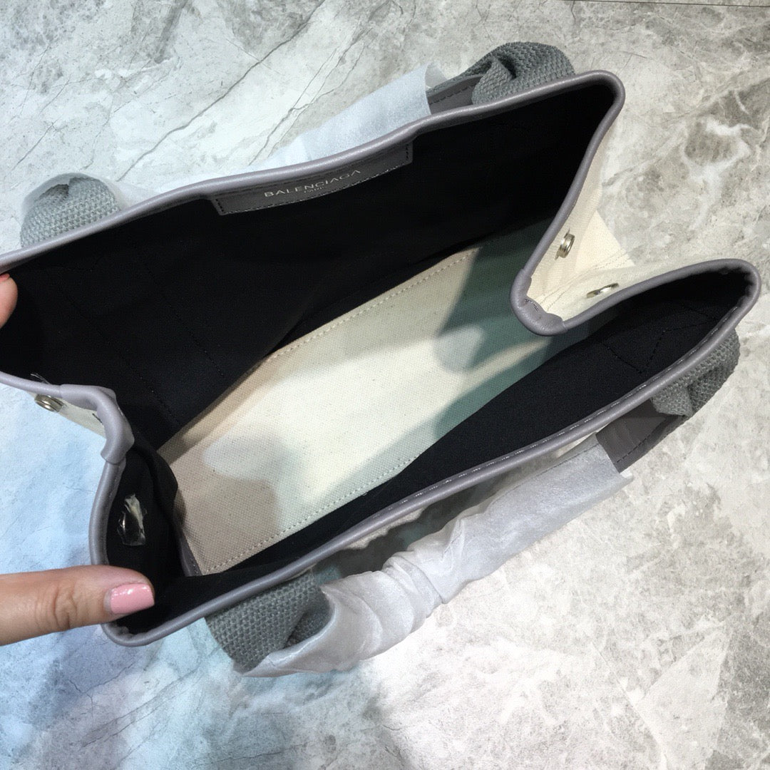 Top Quality Navy Small Cabas Tote Bag In Gray, For Women,  Bags 18.5in/47cm