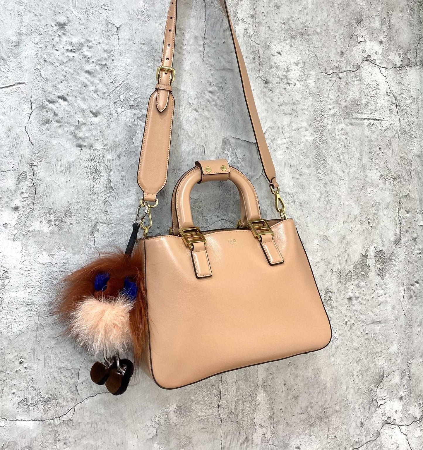 Top QualityTop Quality Medium FF Tote Shoulder Pink Bag For Woman 38cm/15in