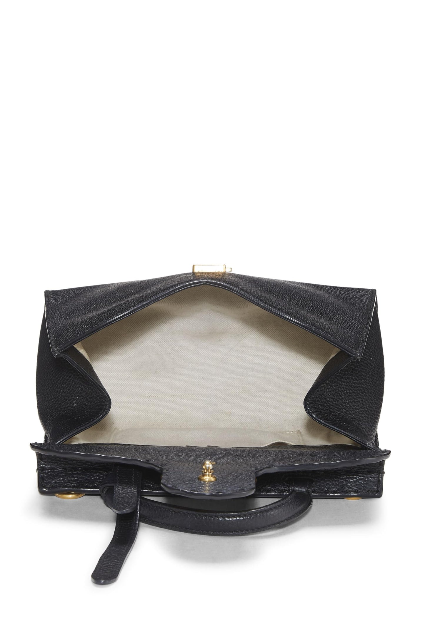 Gucci, Black Leather GG Marmont Top Handle Bag Mini, Black