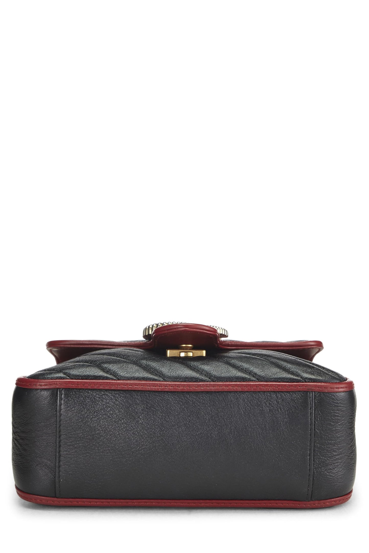 Gucci, Black Leather Torchon GG Marmont Top Handle Mini, Multi