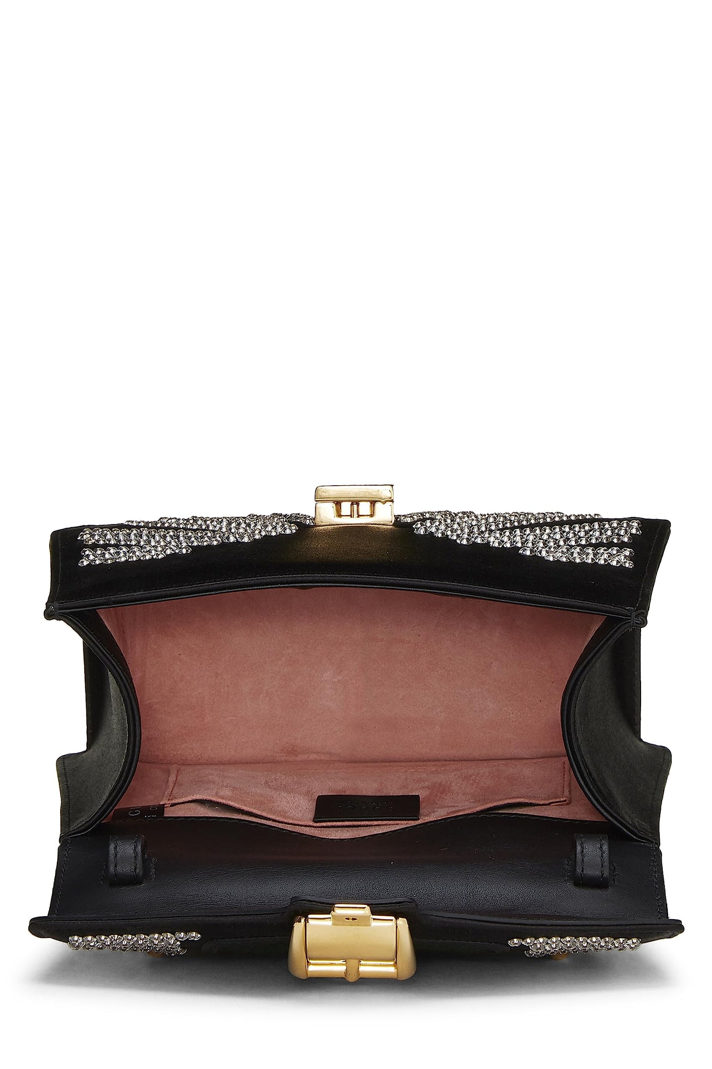 Gucci, Black Satin & Crystal Sylvie Handbag Mini, Black