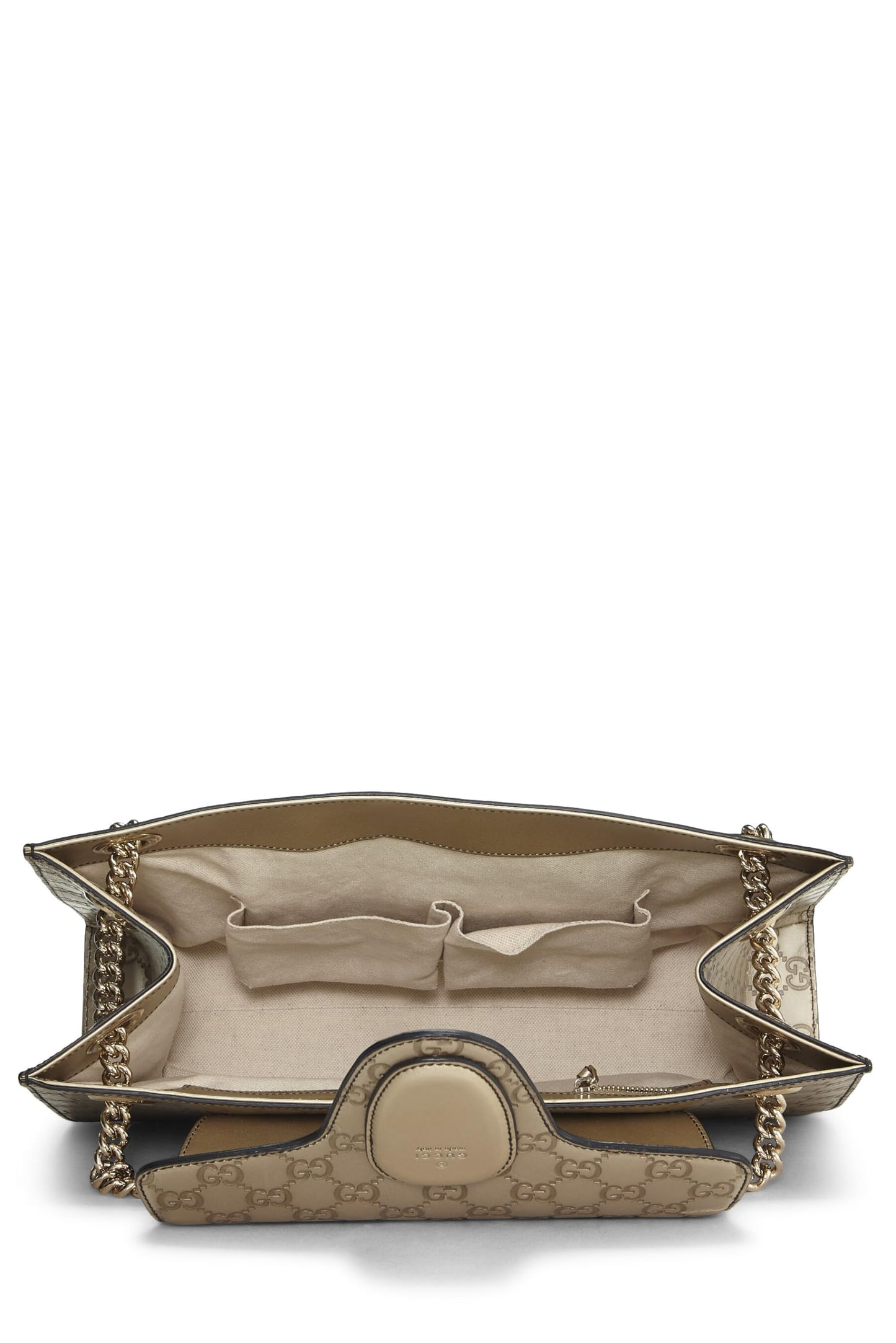 Gucci, Gold Guccissima Leather Emily Chain Shoulder Bag, Gold